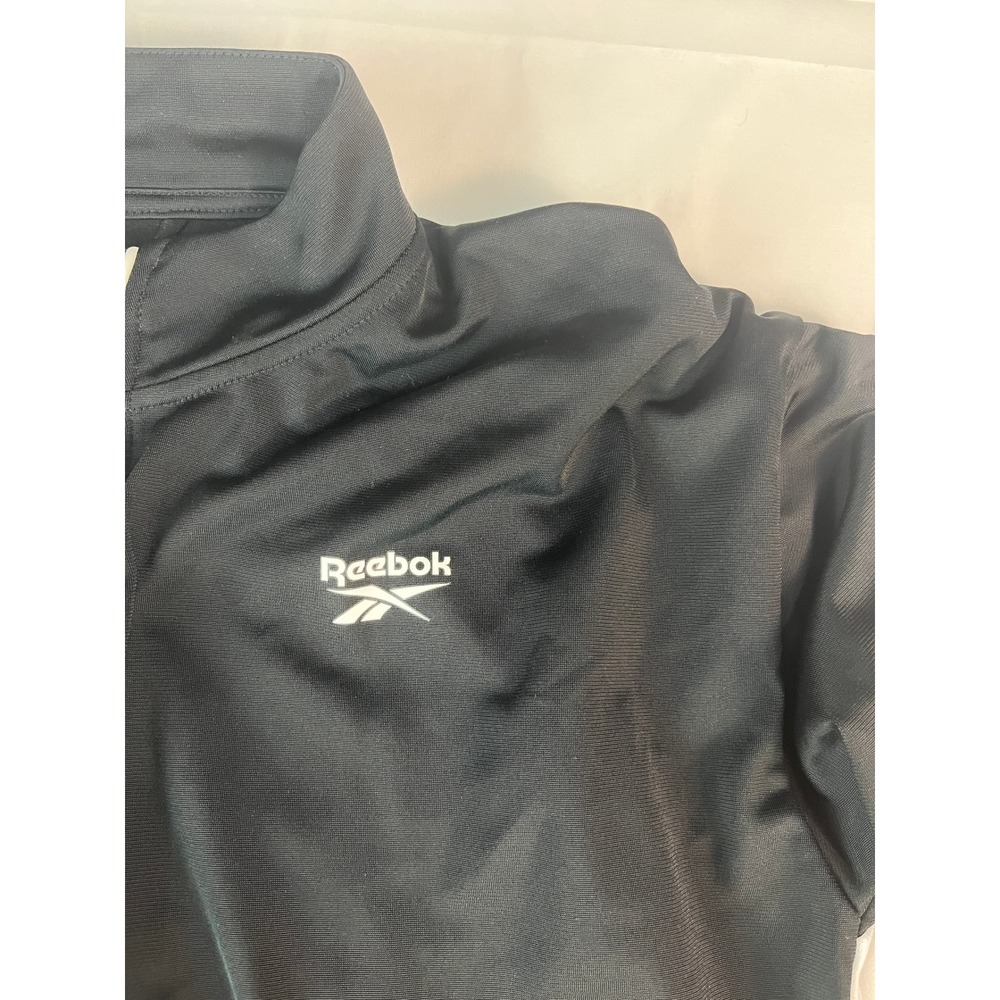 Reebok Jacket Full Zip‎ Black White Color Block Track Lightweight Small